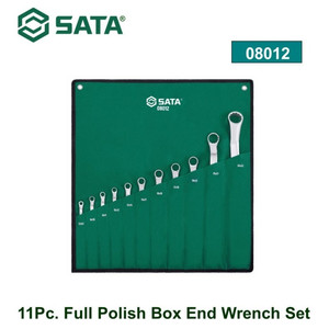 Kunci Double Ring 08012 11Pc Full Polish Box End Wrench Set Sata Tools