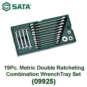 Kunci Ring Pas 19 Pc Metrik 09925 D Ratchet Wrench Tray Set Sata Tools