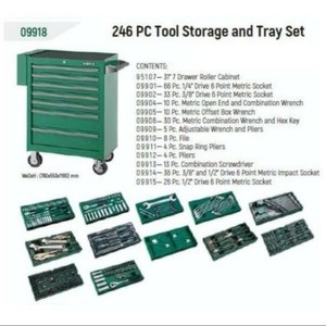 Tool Kit Set 246 Pcs 09918 7 Drawer Tool Trolley Tray Set Sata Tools