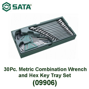 Kunci Ring Pas 30 Pcs 09906 Combination Wrench Hex Key Tray Sata Tools