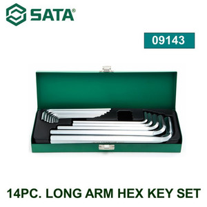 Kunci L Panjang Metrik 14 Pcs 09143 Long Arm Hex Key Set Sata Tools