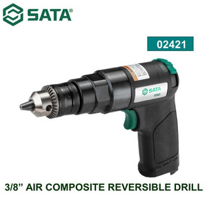 Mesin Bor Angin Bolak Balik 02421 3/8" Air Com Rvrsbl Drill Sata Tools