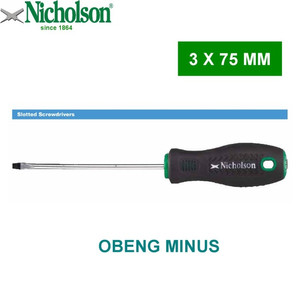 Obeng Minus 3 X 75 Mm - Slotted Screwdriver Nicholson