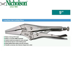 Tang Buaya Lancip 9" 219116NB Locking Plier Long Nose Cutter Nicholson