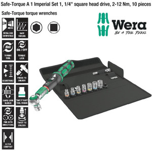 Torsi Pengaman (Inch) Set Wera 05075831001 Safe-Torque 1/4" Sq 2-12 Nm