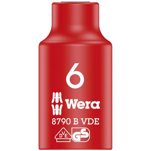 Socket 05004950001 Wera 8790 B VDE Zyklop 3/8" Socket, Insulated, 6.0