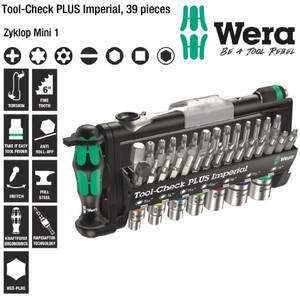 Tool-Check PLUS Imperial Set Wera 05056491001 Zyklop Mini - 39 Pc