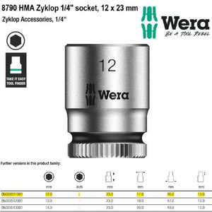 Socket 1/4" 12 x 23 mm Wera 05003511001 Zyklop Accessories