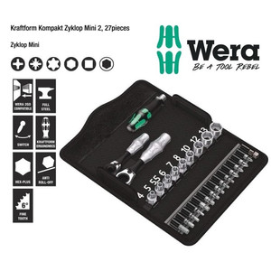 Tool Kit Set Wera 05135918001 Kraftform Kompakt Zyklop Mini 2 - 27 Pc