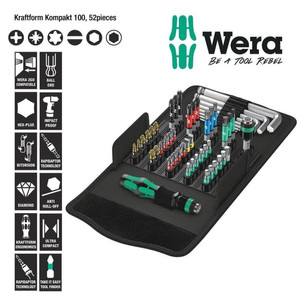 Tool Kit Set Wera 05057460001 Screwdriver Kraftform Kompakt 100 - 52Pc