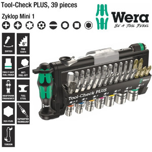 Tool Kit Set Wera 05056490001 Tool-Check PLUS Zyklop Mini - 39 Pc