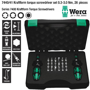 Obeng Torsi Set Wera 05074738001 Torque Screwdriver 0.3-3.0 Nm - 26 Pc