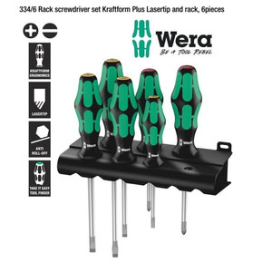 Obeng Set Wera 05105650001 Screwdriver Lasertip & Rack - Mekanik - 6Pc