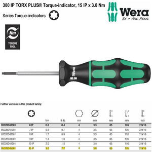 Obeng Torsi Bintang 15 IP - 3.0 Nm Wera 05028045001 Torque-indicators