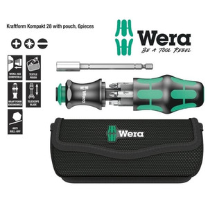 Obeng Bits Set Wera 05134491001 Kraftform Kompakt 28 With Pouch 6 Pc