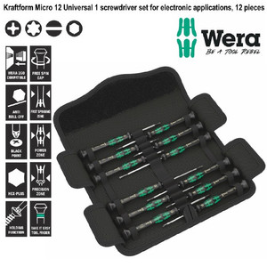 Obeng Kecil Set Wera 05073675001 Kraftform Universal 1 S/Driver 12 Pc