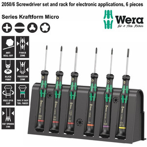 Obeng Mirco Set Wera 05030181001 Screwdriver Set Electronic 6 Pc