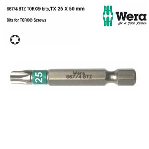 Mata Obeng Bintang TX 25 x 50 mm Wera 05058098001 Bit for Torx Screws