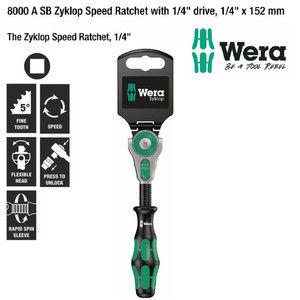 Gagang Shock Drive 1/4" x 152 mm Wera 05073260001 Zyklop Speed Ratchet