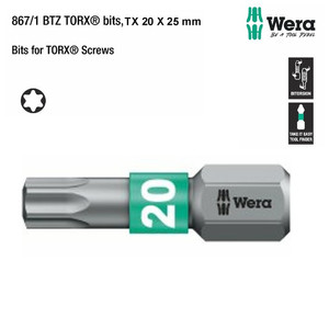 Mata Obeng Bintang TX 20 x 25 mm Wera 05066124001 Bit for Torx Screws