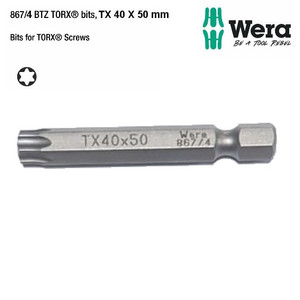 Mata Obeng Bintang TX 40 x 50 mm Wera 05058160001 Bits for Torx Screws