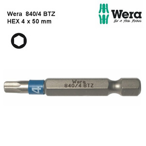 Mata Obeng Hex 4 x 50 mm Wera 05058084001 Bits for Hexagon screws