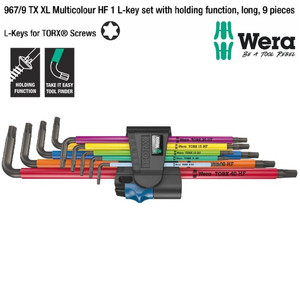 Kunci L Bintang Panjang Metric Set Wera 05024470001 Torx® L-Key, 9 Pc