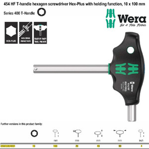 Kunci T Hex-Plus 10 x 100 mm Wera 05023354001 HF Hexagon Screwdriver