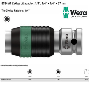 Sambungan Bit 1/4 inch x 37 mm Wera 05003529001 Zyklop Bit Adaptor