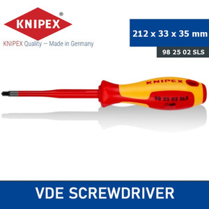 Obeng Plus Minus VDE PH/S 2x100mm 98 25 02 SLS KNIPEX Slim Screwdriver