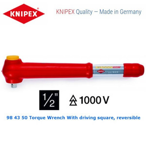 Torsi VDE 1/2" 98 43 50 KNIPEX Torque Wrench W/Driving sq Reversible