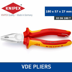 Tang Kombinasi VDE 180 mm 03 06 180 T KNIPEX Combination Pliers