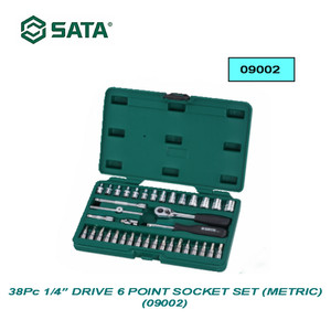 SOCKET SET 09002 38PC 1/4" DR. SOCKET SET (METRIC) SATA