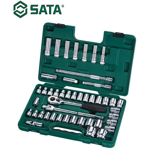 Kunci Shock 46 Pcs Metrik & Inci 1/2" 09006 Socket Set Sata Tools