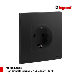 Legrand Mallia Sense - Stop Kontak Schuko - 16A - Matt Black