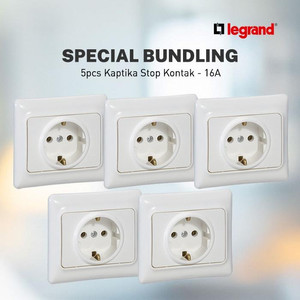 (5PCS) Legrand Kaptika - Stop Kontak Schuko - 16A - Putih