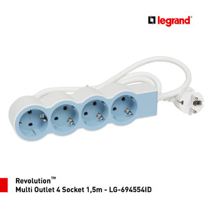 Legrand Revolution Multi Outlet 4 Socket 1,5m - LG-694554ID