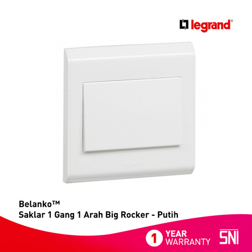 Legrand Belanko - Saklar 1 Gang 1 Arah Big Rocker - 10 A - Putih