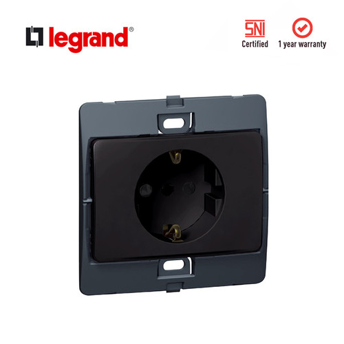 Legrand Mallia - Stop Kontak Schuko - 16A - Matt Black