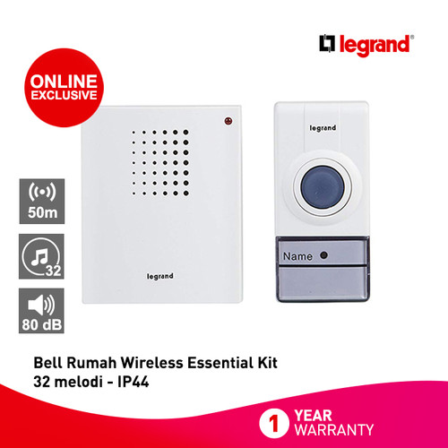 Legrand Bell Rumah Wireless Essential Kit - 32 melodi - IP44