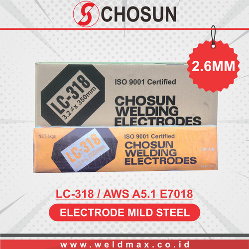 KAWAT LAS ELECTRODE E7018 (LC-318) UKURAN 2.6MM CHOSUN