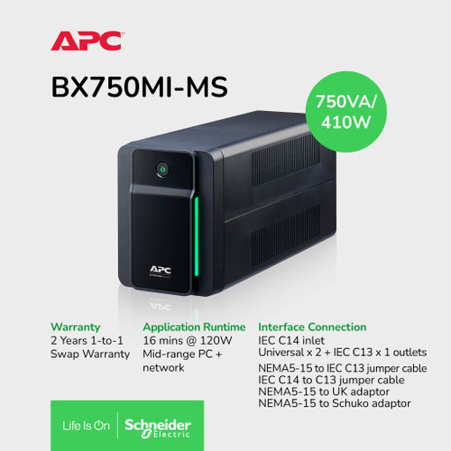 UPS APC Back UPS BX 750VA 410W BX750MI-MS