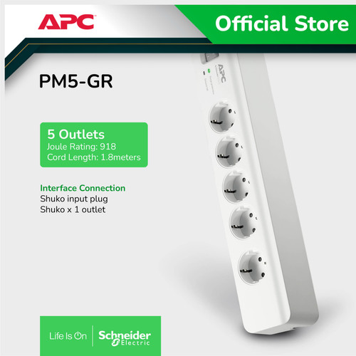 APC Surge Protector PM5GR PM5-GR 5 soket stop kontak