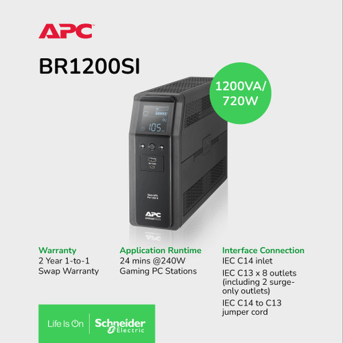 UPS APC Back UPS Pro 1200VA 720W BR1200SI