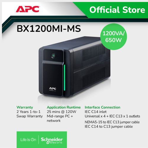 UPS APC Back UPS BX 1200VA 650W BX1200MI-MS