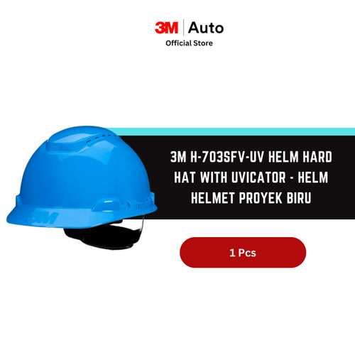 3M H-703SFV-UV Helm Hard Hat with UVicator - Helm Helmet Proyek Biru