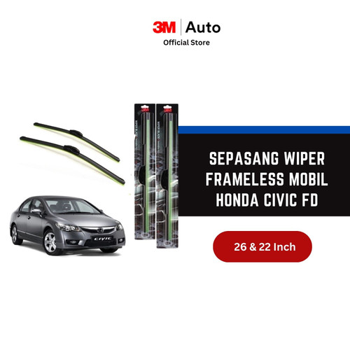 3M Wiper Frameless Mobil Honda Civic FD - 26 dan 22 inch