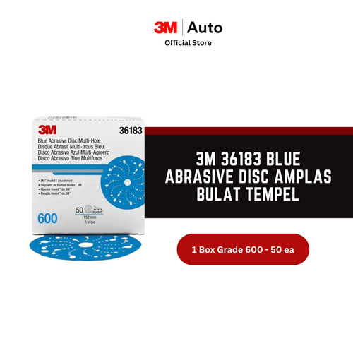 3M 36183 Blue Abrasive Disc Amplas Bulat Tempel 6 in Grade 600 - 1 Box