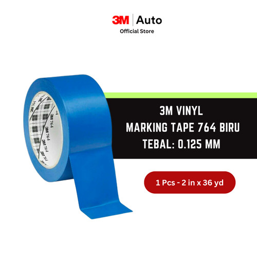 3M Vinyl Marking Tape 764 Biru, 2 in x 36 yd, tebal: 0.125 mm