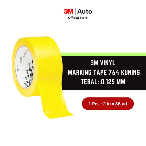 3M Vinyl Marking Tape 764 Kuning, 2 in x 36 yd, tebal: 0.125 mm